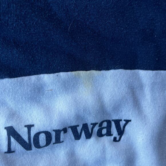 VINTAGE SONG OF NORWAY VELVA SHEEN SWEATSHIRT CREWNECK MENS XL BLUE WHITE - Picture 4 of 6